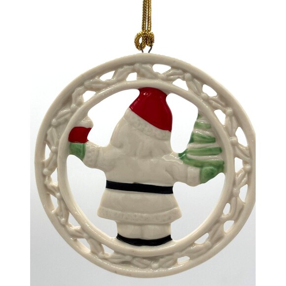 Lenox Pierced Figural Santa Christmas Ornament Bone China 24K Gold Accent 890028 - Picture 15 of 16